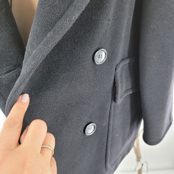 Max mara black 100% virgin wool pea coat - Picture 11 of 16